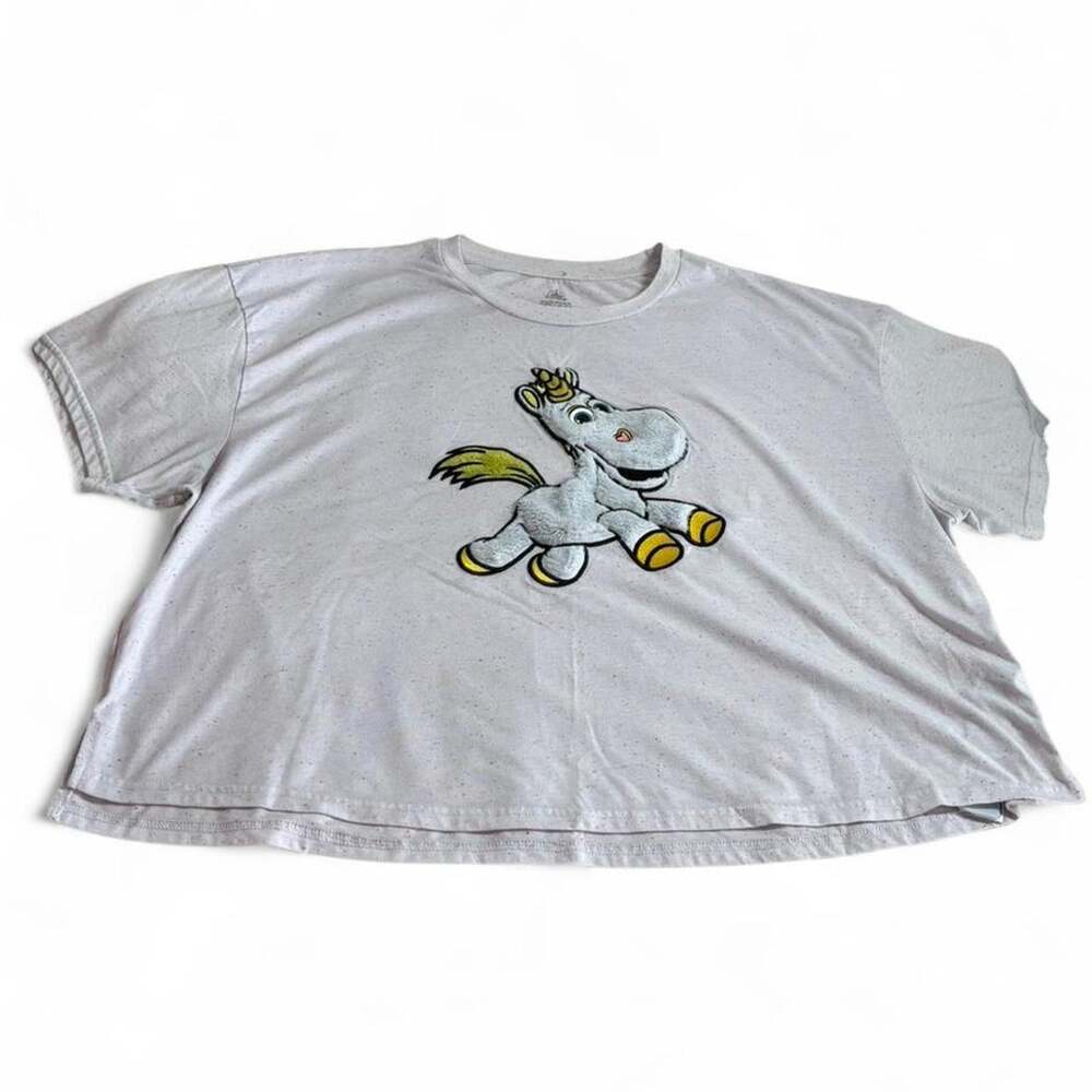 Buttercup Toy Story Disney White w Pink Spots Furry Whimsy T-Shirt Women's 2XL